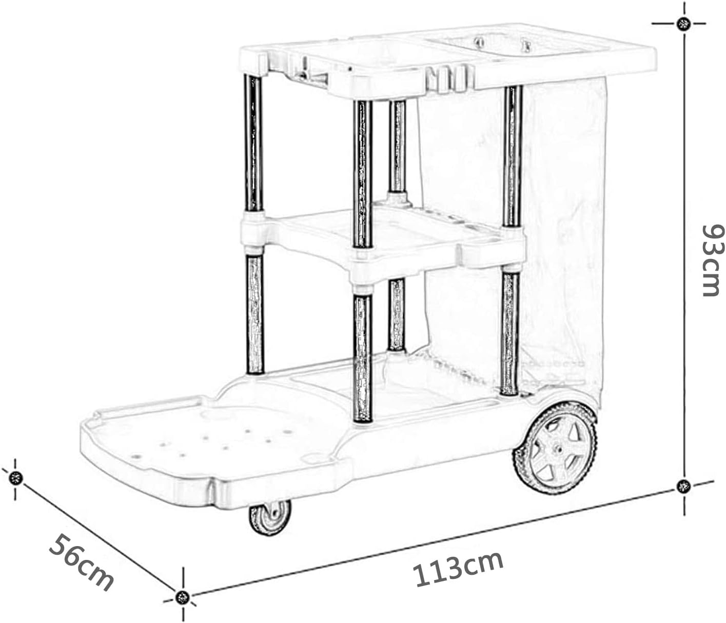Heavy - Duty Janitorial Cleaning Cart with Gray Bag – UP068C - with | Sold by Uncle Wiener's Wholesale