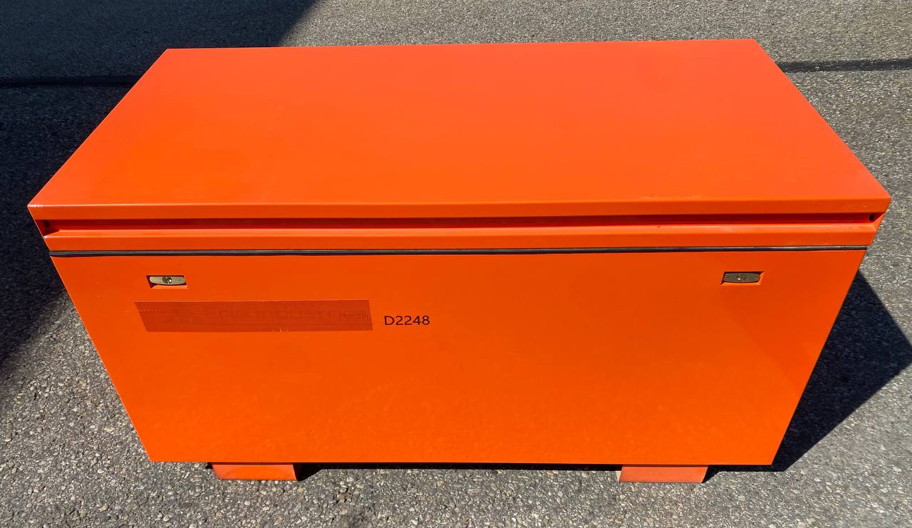 Heavy - Duty Job Box – 48 x 22.5 Steel Storage Chest with Gas Struts & Lockable Lid RB38481 - with | Sold by Uncle Wiener's Wholesale