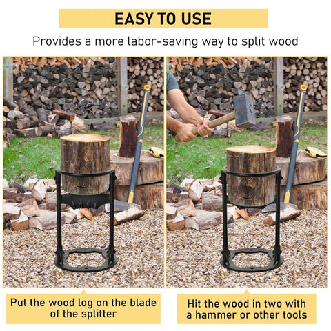 Heavy - Duty Kindling Firewood Splitter – Manual Log Cracker for Indoor & Outdoor Use – Safe & Easy Wood Splitting Tool KS10Y - with | Sold by Uncle Wiener's Wholesale