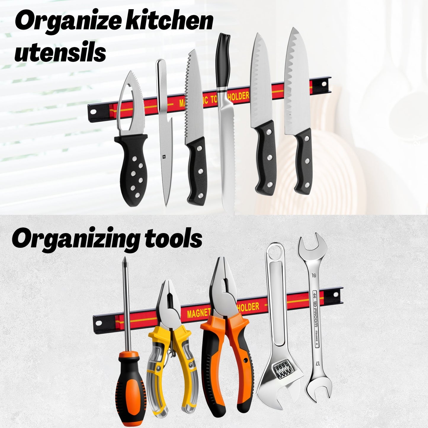 Heavy Duty Magnetic Tool Holder Bar 30cm – Wall Mount Tool Organizer Strip AMMTH30 - with | Sold by Uncle Wiener's Wholesale