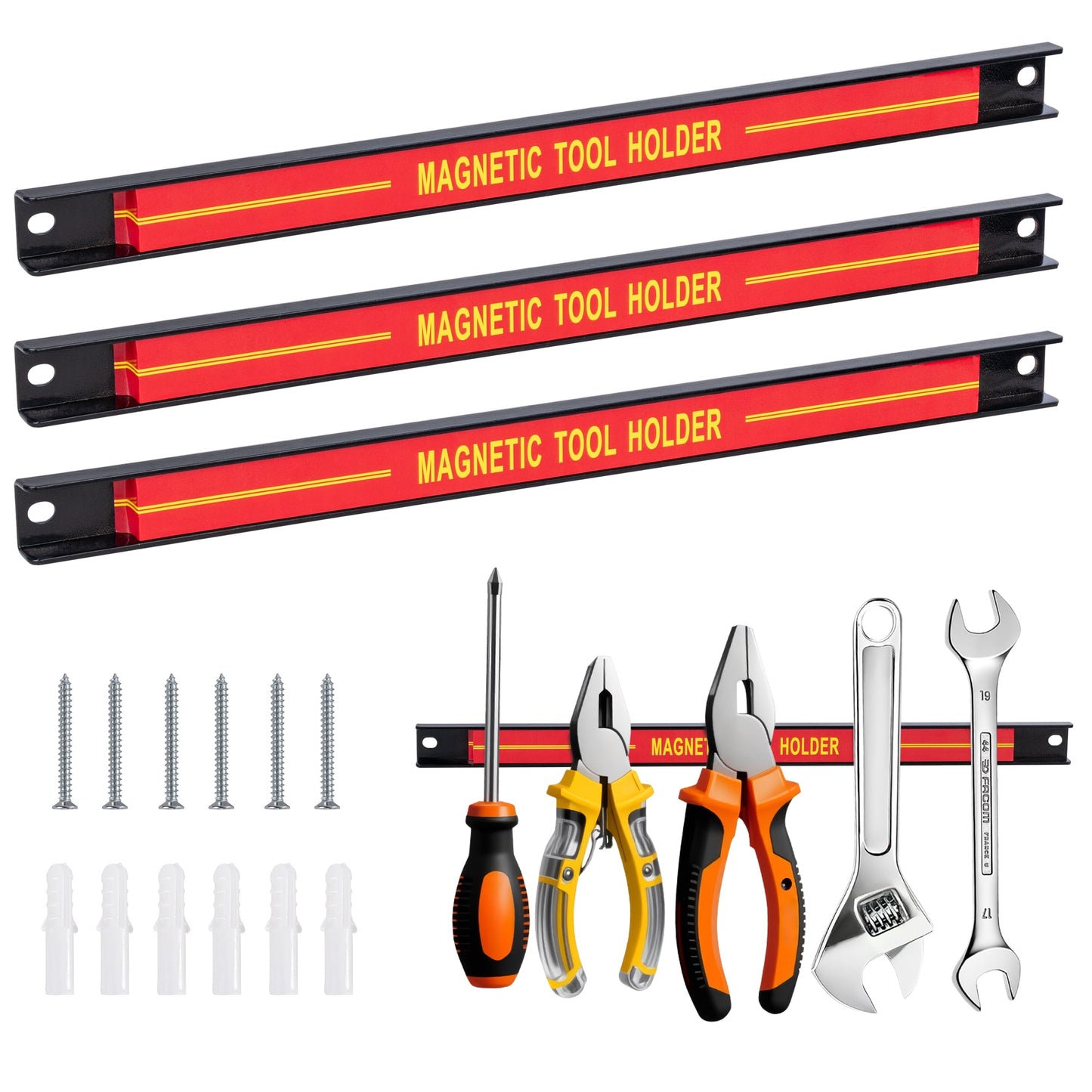 Heavy Duty Magnetic Tool Holder Bar 30cm – Wall Mount Tool Organizer Strip AMMTH30 - with | Sold by Uncle Wiener's Wholesale