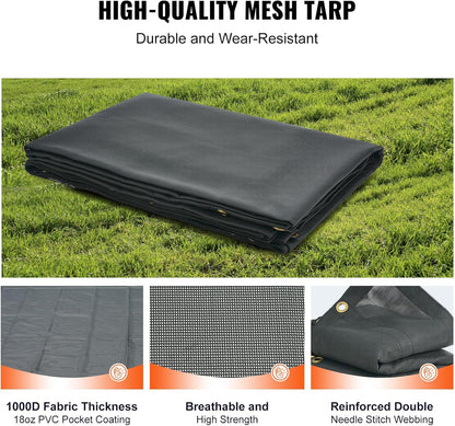 Heavy - Duty Mesh Dump Truck Tarps – Vinyl Coated 6×14 & 7×18 FT - with 6×14 FT | Sold by Uncle Wiener's Wholesale