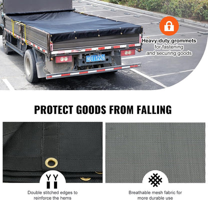 Heavy - Duty Mesh Dump Truck Tarps – Vinyl Coated 6×14 & 7×18 FT - with 6×14 FT | Sold by Uncle Wiener's Wholesale
