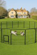 Heavy Duty Outdoor Dog Playpen Fence – 8, 16, 24 Panel Metal Dog Run - with 24 Panel | Sold by Uncle Wiener's Wholesale