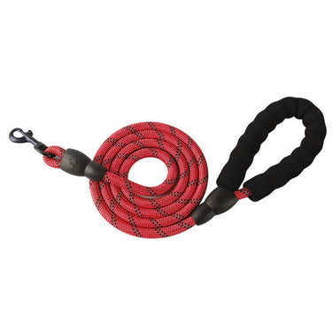 Heavy Duty Padded Reflective Rope Dog Leash 78.7 in – Nylon Training & Walking Leash with Comfortable Handle | DRL200 Series - with Red | Sold by Uncle Wiener's Wholesale