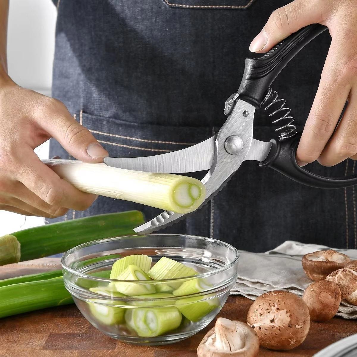 Heavy Duty Poultry Shears Kitchen Meat Cutting Scissors Stainless Steel Bone Cutter PSH01 - with | Sold by Uncle Wiener's Wholesale