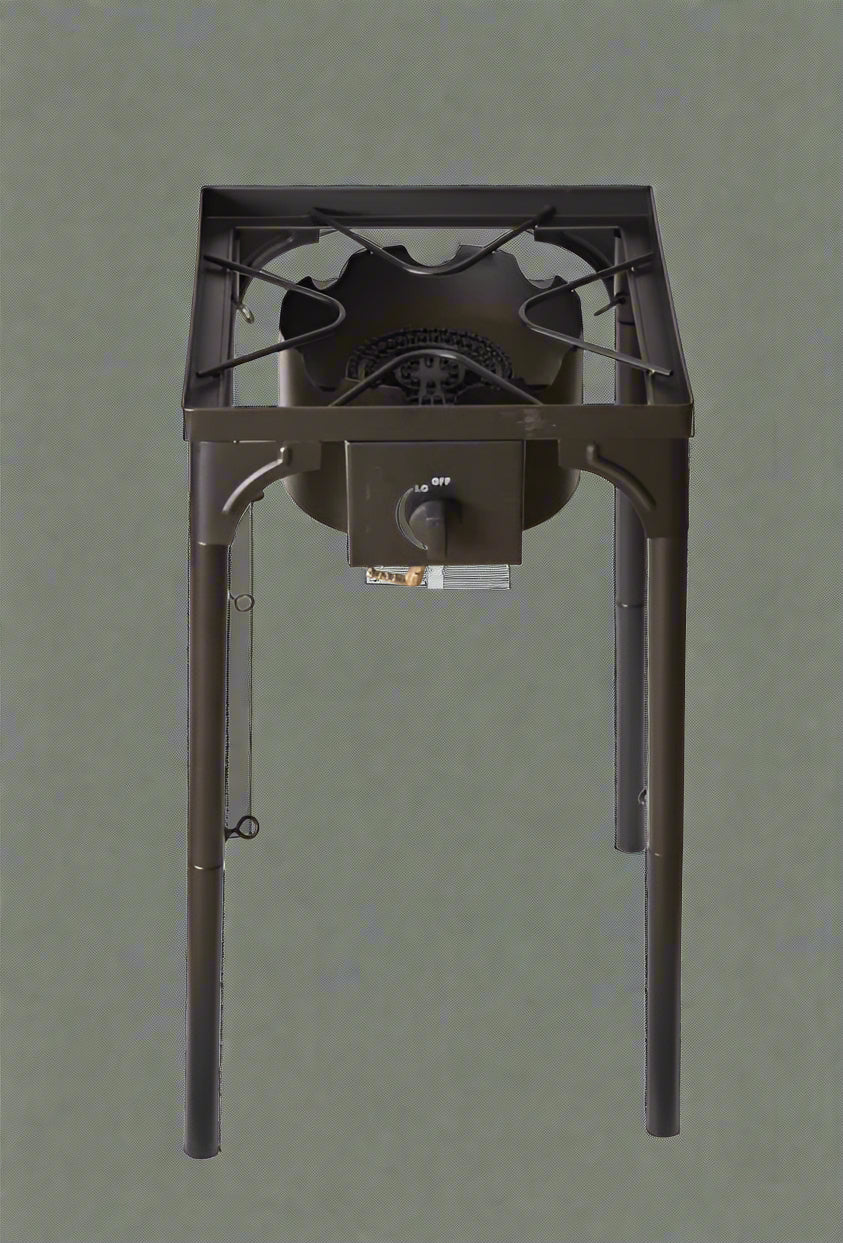 “Heavy-duty propane gas burner with regulator hose”
“Triple burner propane cooker for camping and patio use”