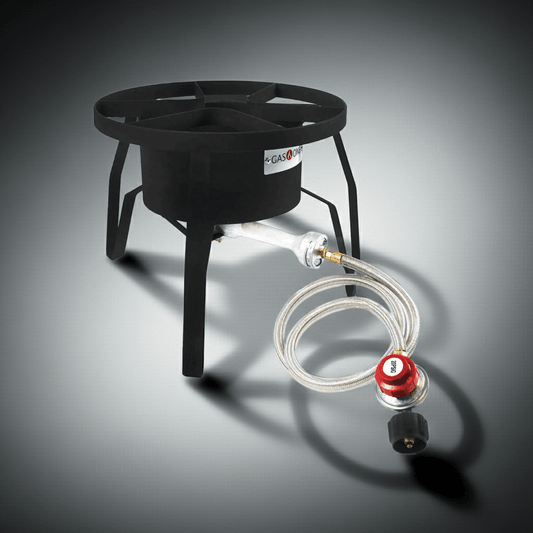HEAVY - DUTY PROPANE GAS BURNERS – High - BTU Outdoor Cookers for Camping, Tailgating & Patio Use - Camping Gear with ROUND SINGLE BURNER | Sold by Uncle Wiener's Wholesale