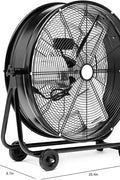 Heavy-Duty Rolling Floor Fan Side View