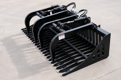 Heavy - Duty Root Grapple Bucket for Skid Steers – 72" & 84" Width Options - Skid Steer Attachments with 72" | Sold by Uncle Wiener's Wholesale