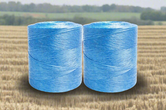 Heavy-Duty Round Baler Twine Rolls – Orange and Blue, 110 lb & 130 lb Strength for Agricultural Use