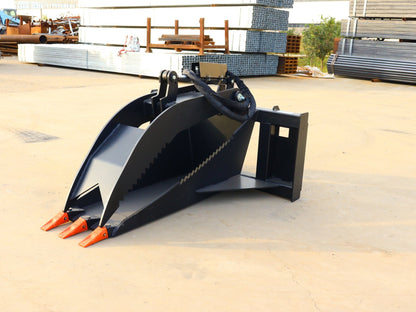 Heavy - Duty Skid Steer Hydraulic Stump Bucket Grapple for Tree and Root Removal SU12026 - with | Sold by Uncle Wiener's Wholesale