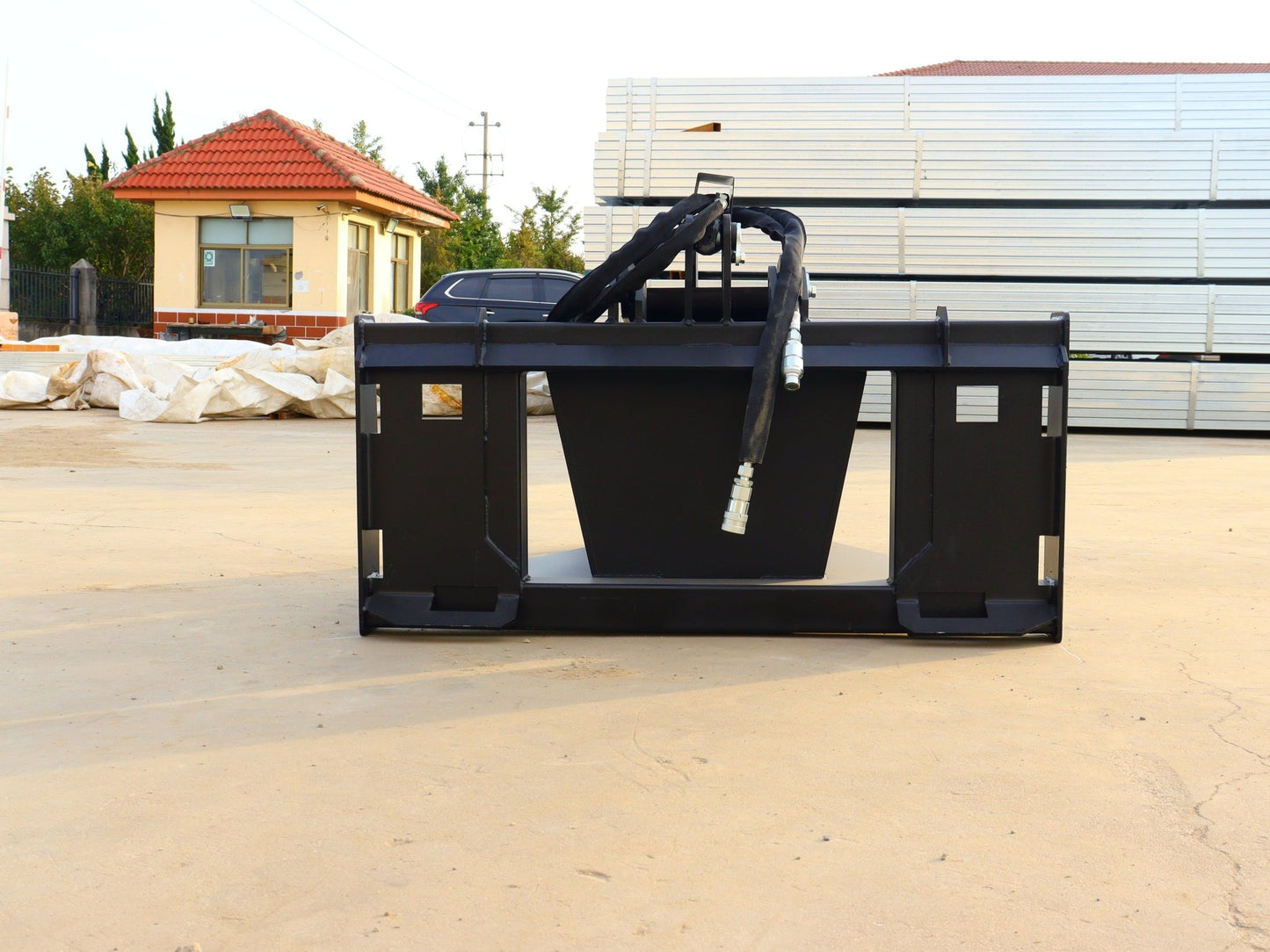 Heavy - Duty Skid Steer Hydraulic Stump Bucket Grapple for Tree and Root Removal SU12026 - with | Sold by Uncle Wiener's Wholesale