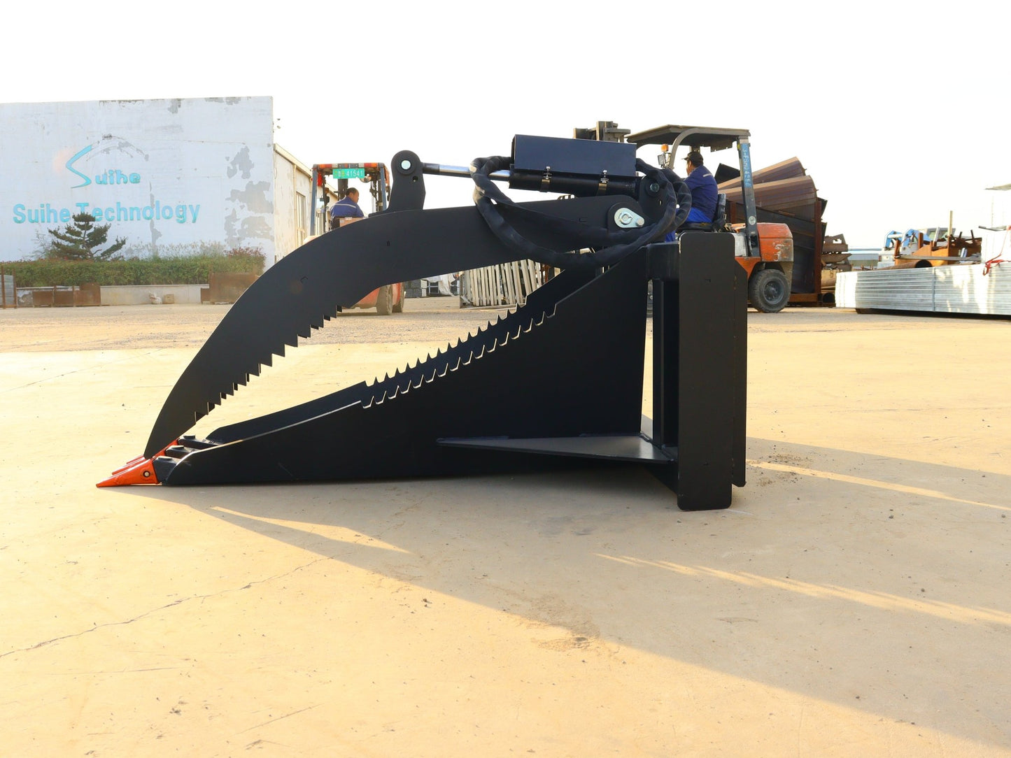 Heavy - Duty Skid Steer Hydraulic Stump Bucket Grapple for Tree and Root Removal SU12026 - with | Sold by Uncle Wiener's Wholesale
