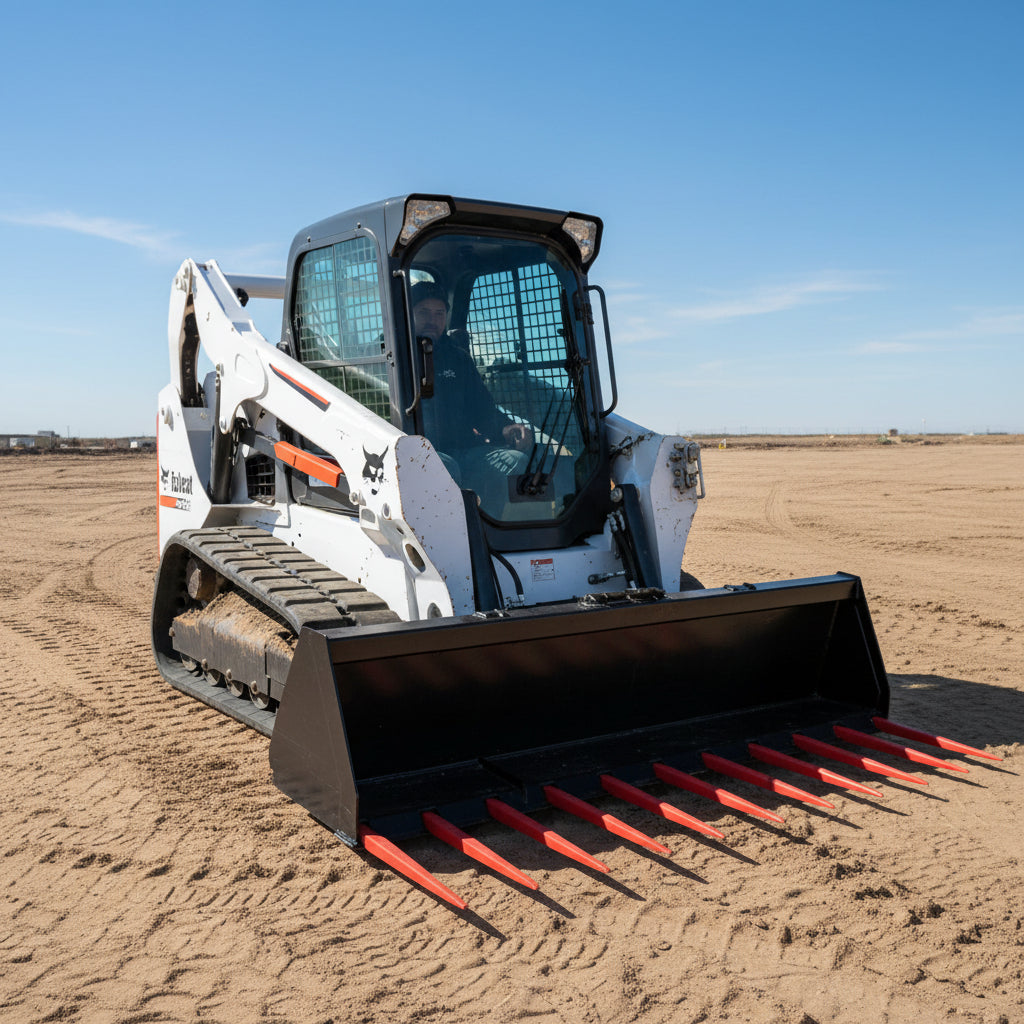 Heavy - Duty Skid Steer Stall Cleaning Manure Forks – 72" & 84" – Reinforced Steel Construction - SKID STEER ATTACHMENT with 72″ | Sold by Uncle Wiener's Wholesale