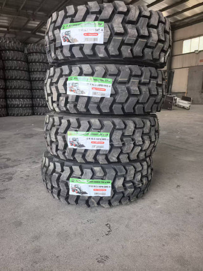 Heavy Duty Skid Steer Tires & Rims – 10x16.5 to 15x19.5 | SKS - 1 & SKS - 4 Options - Skid Steer Tires & Rims with 12 - 16.5 SKS - 4 Tire & Rim – 14 Ply Assembly | Sold by Uncle Wiener's Wholesale
