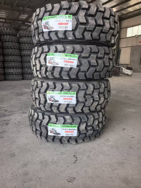 Heavy Duty Skid Steer Tires & Rims – 10x16.5 to 15x19.5 | SKS - 1 & SKS - 4 Options - Skid Steer Tires & Rims with 12 - 16.5 SKS - 4 Tire & Rim – 14 Ply Assembly | Sold by Uncle Wiener's Wholesale