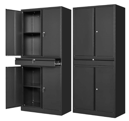 Heavy Duty Steel Storage Cabinet 31.5″ × 15.7″ × 70.9″ Locking Garage Cabinet Black YCSTC07 - with | Sold by Uncle Wiener's Wholesale