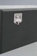 “Black steel underbody truck tool box with compression latch”
• “Weather-sealed steel tool box for work truck storage”
• “Multiple-size truck-mounted underbody storage box”