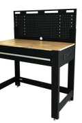 Heavy - Duty Steel Workbench with Power Strip, Drawer & Pegboard – Model WT006B - with | Sold by Uncle Wiener's Wholesale
