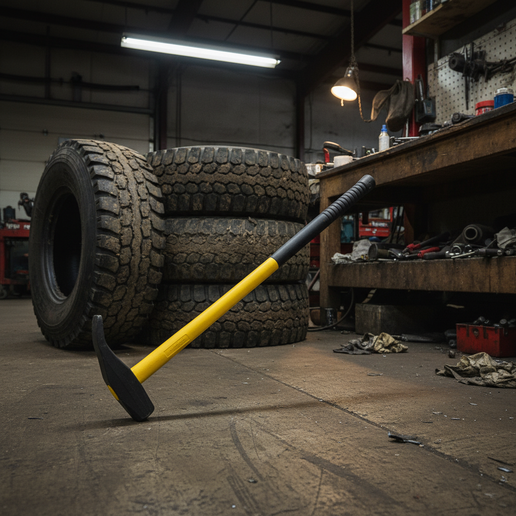Heavy - Duty Tire Bead Breaking Hammer – Fiberglass or Wood Handle | Professional Tire Service Tool - Tire Bead Breaking Hammer with Fiberglass | Sold by Uncle Wiener's Wholesale