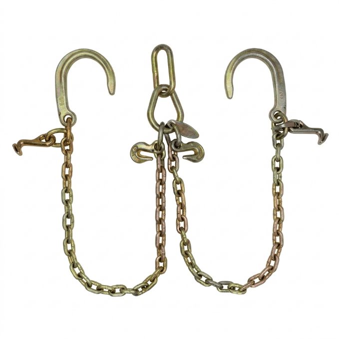 Heavy - Duty V - Chain Bridle & Tow Chains – Grade 70 Recovery Chains for Towing & Hauling - Chains & Rigging with 5/16" x 7.5 Ft Per Leg 5/16″ V - Chain Bridle | Sold by Uncle Wiener's Wholesale