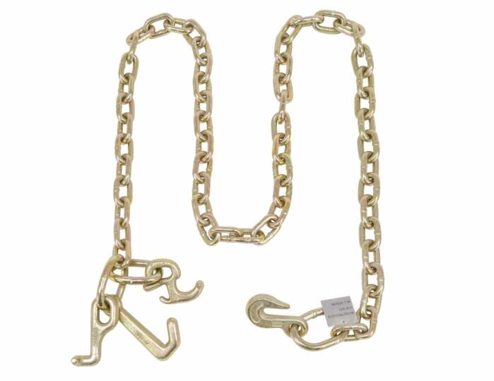 Heavy - Duty V - Chain Bridle & Tow Chains – Grade 70 Recovery Chains for Towing & Hauling - Tow Chains, Bridle Assemblies, Cluster Hooks with 3 FT Tow Chain – 5/16 Mini J Hook Cluster | Sold by Uncle Wiener's Wholesale