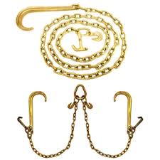 Heavy - Duty V - Chain Bridle & Tow Chains – Grade 70 Recovery Chains for Towing & Hauling - Tow Chains, Bridle Assemblies, Cluster Hooks with 3 FT Tow Chain – 5/16 Mini J Hook Cluster | Sold by Uncle Wiener's Wholesale