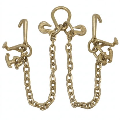 Heavy - Duty V - Chain Bridle & Tow Chains – Grade 70 Recovery Chains for Towing & Hauling - Chains & Rigging with 5/16" x 7.5 Ft Per Leg 5/16″ V - Chain Bridle | Sold by Uncle Wiener's Wholesale