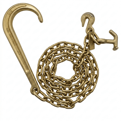 Heavy - Duty V - Chain Bridle & Tow Chains – Grade 70 Recovery Chains for Towing & Hauling - Chains & Rigging with 5/16" 10 FT Single Shank J & Cluster Hook | Sold by Uncle Wiener's Wholesale