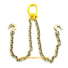 Heavy - Duty V - Chain Bridle & Tow Chains – Grade 70 Recovery Chains for Towing & Hauling - Tow Chains, Bridle Assemblies, Cluster Hooks with 5/16″ V - Chain Bridle | Sold by Uncle Wiener's Wholesale