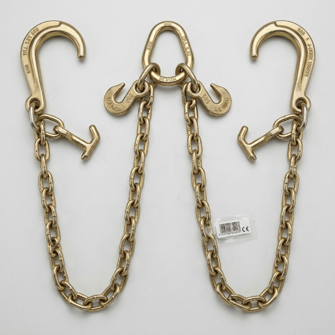 Heavy - Duty V - Chain Bridle & Tow Chains – Grade 70 Recovery Chains for Towing & Hauling - Chains & Rigging with 5/16" x 7.5 Ft Per Leg 5/16″ V - Chain Bridle | Sold by Uncle Wiener's Wholesale
