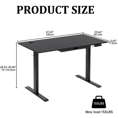 Height Adjustable Electric Standing Desk 47" x 23" Sit Stand Workstation AMACT1260 - with | Sold by Uncle Wiener's Wholesale