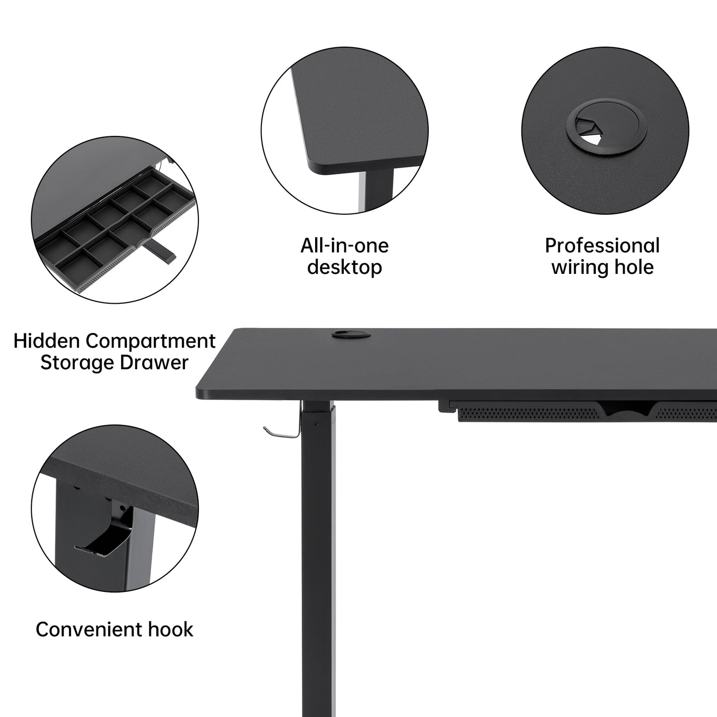Height Adjustable Electric Standing Desk 47" x 23" Sit Stand Workstation AMACT1260 - with | Sold by Uncle Wiener's Wholesale