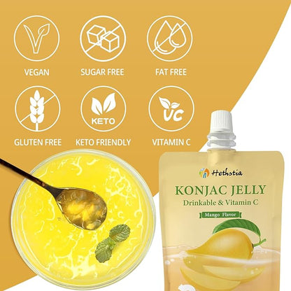 Hethstia Konjac Jelly Drinkable Squeeze Pouches 10 - Pack Low Calorie Gluten - Free Snack - Snack with | Sold by Uncle Wiener's Wholesale