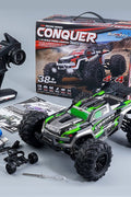 High-Speed 1:10 RC Off-Road Truck Racing at 80 km/h with LED Lights
