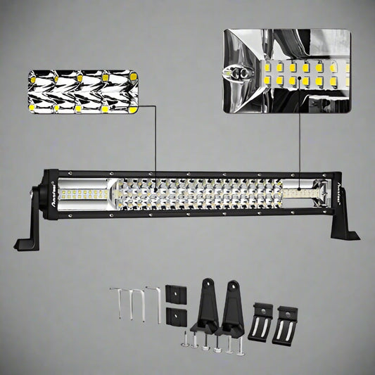 8D 6000K LED Light Bars – Straight and Curved Models

Off-Road Waterproof LED Light Bars with Spot + Flood Beam

Mounted Curved LED Bar on Truck Grill

Aluminum Housing LED Light Bars for Trucks and ATVs

High-Lumen LED Light Bars – Multiple Sizes Available