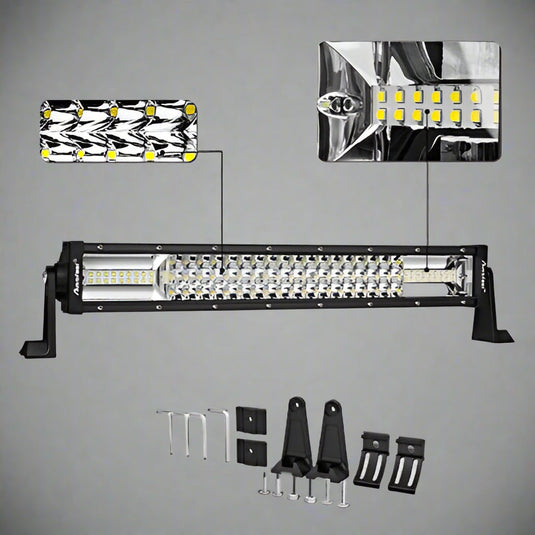 8D 6000K LED Light Bars – Straight and Curved Models

Off-Road Waterproof LED Light Bars with Spot + Flood Beam

Mounted Curved LED Bar on Truck Grill

Aluminum Housing LED Light Bars for Trucks and ATVs

High-Lumen LED Light Bars – Multiple Sizes Available