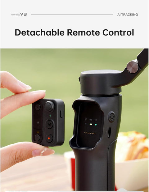 hohem iSteady V3 Gimbal Stabilizer with AI Tracker, Fill Light, Remote, and Tripod – Open Box