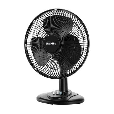 Holmes 12&34; Oscillating 3 Speed Adjustable Table Fan with Push Button Controls - with Dimensions (Overall): 18.5 Inches (H) x 13.39 Inches (W) x 9.84 Inches (D) | Sold by Uncle Wiener's Wholesale