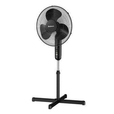Holmes 16" Oscillating 3 Speed Manual Stand Fan Black - with Dimensions (Overall): 59.06 Inches (H) x 24.8 Inches (W) x 24.8 Inches (D) | Sold by Uncle Wiener's Wholesale