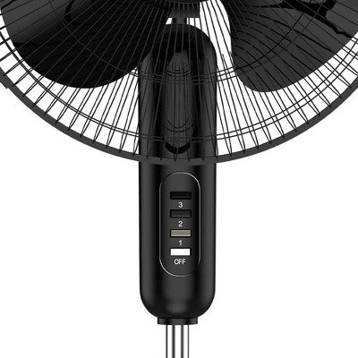 Holmes 16" Oscillating 3 Speed Manual Stand Fan Black - with Dimensions (Overall): 59.06 Inches (H) x 24.8 Inches (W) x 24.8 Inches (D) | Sold by Uncle Wiener's Wholesale