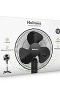 Holmes 16" Oscillating 3 Speed Manual Stand Fan Black - with <B>Dimensions (Overall):</B> 59.06 Inches (H) x 24.8 Inches (W) x 24.8 Inches (D) | Sold by Uncle Wiener's Wholesale