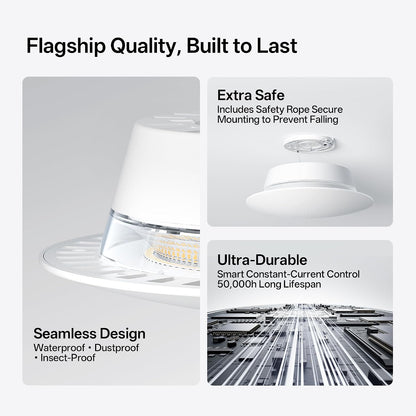 Homelist YX1 60W LED Flush Mount Ceiling Light – 4300LM 8" Indirect Eye-Care Light - Home products with | Sold by Uncle Wiener's Wholesale