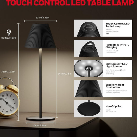 Honeywell Cordless Table Lamp Set Rechargeable LED Desk Lamp - with 1 Pack | Sold by Uncle Wiener's Wholesale