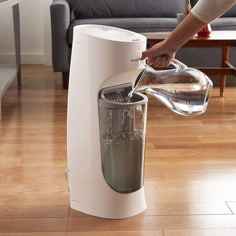 Honeywell HEV615WC Top - Fill Cool Moisture Tower Humidifier, White, with Slim Design, Variable Output Control, Auto Shut - off, Cool Invisible Moisture - with | Sold by Uncle Wiener's Wholesale