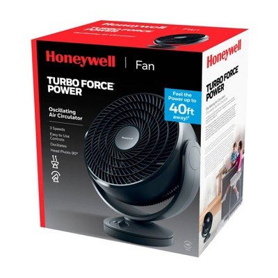 Honeywell HF710 Turbo Force Oscillating Floor Fan Black - with Dimensions (Overall): 20 Inches (H) x 19 Inches (W) x 11.5 Inches (D) | Sold by Uncle Wiener's Wholesale
