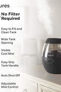 Honeywell HUL520B Mistmate Cool Mist Humidifier Black With Easy Fill Tank & Auto Shut - Off, For Small Room, Bedroom, Baby Room, Office - with Black | Sold by Uncle Wiener's Wholesale