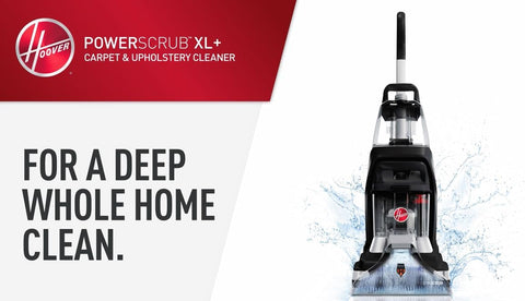 Hoover PowerScrub XL Pet Carpet Cleaner front view
Carpet cleaner with SpinScrub brushes and Oxy pet solution
Hoover upholstery and stair cleaning tool kit
Quick Clean and HeatForce drying technology display
Complete carpet cleaner package with hose and storage bag