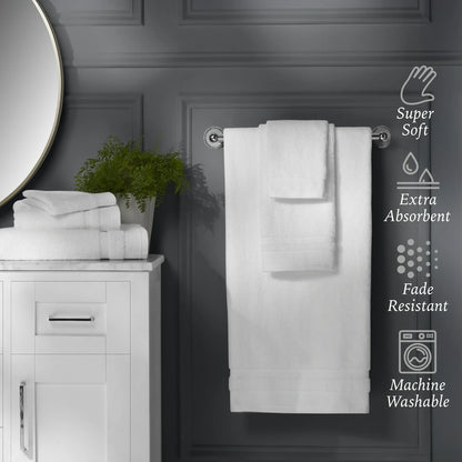 Hotel Style 6 - Piece Cotton Bath Towel Set – Arctic White Luxury Towels 809407186252 - with | Sold by Uncle Wiener's Wholesale